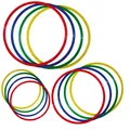Wiemann Lehrmittel Gymnastikreifen-Set, 4 Stück, flach, bunt, aus Kunststoff (Ø 40 cm)