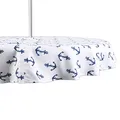 DII Outdoor Tablecloth, Seats 4 to 6 People Anchor Print, 60" Round w/Zipper