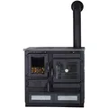 GLOBEFIRE Holzherd "Alhena", grau, Naturstein, 6,6 kW
