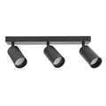 EDO Deckenstrahler GU10 MALGA, 3 Flammig, Deckenlampe Schwarz, Drehbar Spotbalken, Deckenleuchte Schwenkbar, Wandlampe Innen, Wandstrahler, Spot, Downlight, Lampe für Schlafzimmer, Küche, Wohnzimmer