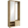 P & B Garderobe Dino, Eiche Artisan, Holzwerkstoff, 90x190x33 cm, Fsc, Garderobe, Garderoben-Sets & Serien, Garderoben-Sets