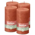 Rustik Stumpenkerzen 130/68 mm - Herbstliches Orange (4 Stück)