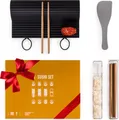 Blumtal Sushi Set Spülmaschinenfeste Sushimatte - Langlebiger, Nachhaltiger Sushi Maker mit Hochwertigen Edelholzstäbchen und Reislöffel für Anfänger und Sushi-Profis