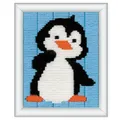 VERVACO Gobelin Stickbilder Langstich Set Pinguin Lernset Nähen für Anfänger Bastelset Handwerker ca. 12,5 x 16 cm Kreatives Nähset DIY Sticken Set Kreatives Geschenk Beginner Long Stitch Embroidery