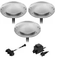 ledscom.de LED Boden-Aufbau-Leuchte Bunda, 2-flammig, für außen, befahrbar, warm-weiß, 3er Set