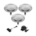 ledscom.de LED Boden-Aufbau-Leuchte Bunda, 2-flammig, für außen, befahrbar, warm-weiß, 3er Set