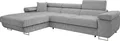 MIRJAN24 Ecksofa Torezio Mini Cord, Stilvoll Eckcouch mit Bettkasten und Schlaffunktion, Einstellbare Kopfstützen, 280x170x70-90 cm (Farbe: Poso 110, Seite: Links)