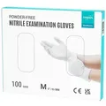 EUROPAPA Nitril-Handschuhe Medical Einmalhandschuhe Untersuchungshandschuhe (100 Stück, puderfrei ohne Latex, Gummihandschuhe) unsteril latexfrei disposible gloves weiß M