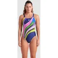 Badeanzug Damen arena Water Fluids - Navy Multi-navy - 34