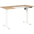 Vinsetto Höhenverstellbarer Schreibtisch elektrisch 140x70 cm, 4 Memory-Steuerung, Anti-Kollision, Weiß - Braun/Weiß