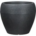 Scheurich - Lineo 30, Pflanzgefäß/blumentopf/pflanzkübel, Rund, Aus Kunststoff Farbe: Schwarz-granit, 28,65 Cm Durchmesser, 24,1 Cm Hoch, 11 L Vol.