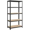 SONGMICS Schwerlastregal Standregal, 1-tlg., 200 x 100 x 50 cm, bis 600 kg belastbar, 5 verstellbare Ablagen schwarz 100 cm x 200 cm x 50 cm