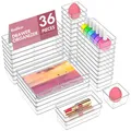 Radikor Schubladen Organizer -36 Stück Schminktisch Organizer in 4 Größen, Drawer Organizer, Make Up Organizer, Schubladen Ordnungssystem für Schreibtisch, Büro, Küchen, Bad