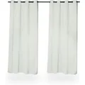 Relaxdays Vorhänge 2er Set Polyester Grau Blickdicht mit Ösen 245 cm x 135 cm