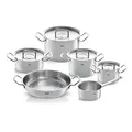 Fissler original-profi collection/Edelstahl-Topfset + Gratis Servierpfanne, 5-teilig, Töpfe mit Metall-Deckel (3 Kochtöpfe, 1 Bratentopf, 1 Stielkasserolle) Induktion 084-388-06-001/0