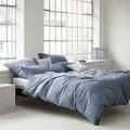 elegante Halbleinen Bettwäsche Breezee ocean Kissenbezug einzeln 40x40 cm - blau