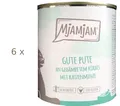 MjAMjAM Gute Pute an gedämpftem Kürbis Katzenfutter (€7,70/kg) lecker 6 x 800 g