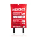 BigDean Löschdecke Küche für Fettbrand sofort einsetzbare XL Feuerlöschdecke DIN EN 1869:2019 geprüft – Feuerdecke auch für Grill, Auto und Camping geeignet