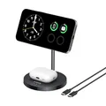 Anker MagGo 15W Magsafe Ladegerät kompatibel, 2-in-1 Induktive Ladestation, Qi2 Wireless Charger für iPhone 16/15/14/13/12, AirPods Pro, Mit 1,5m USB C Kabel, ohne Netzteil