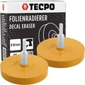 2x TECPO Folienradierer Etiketten Klebereste Aufkleber Entferner Ø...
