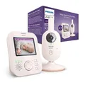 Kindermädchen Video Philips Avent Advanced - Babyphone mit Bild und Ton, Farbe: Coral Cream, 2,8" Display, 2X Vergrößerung, Nachtsicht, 2-Wege-Sound, Schlaflieder (Modell SCD881/26)