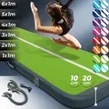 AIRTRACK Matte Tumbling Matte mit Pumpe PVC Tumblingmatte Gymnastikmatte Turnmatte Farbe: Hellgrün-Grau Maße: 300*100*10cm