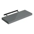 WOLTU Wandregal Regal Wand Schweberegal Regalbrett Wandboard mit Metallhalterung, unsichtbare Montage, für Küche Badezimmer Wohnzimmer Schlafzimmer, aus MDF, Hochglänzend Grau, 60x22,9x3,8 cm