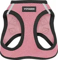 Voyager Step-In Air Hundegeschirr by Best Pet Supplies - All Weather Mesh Step in Vest Harness für kleine und mittlere Hunde, Rosa / Schwarzer Rand, size S - Brust 37-40 cm