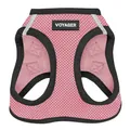 Voyager Step-In Air Hundegeschirr by Best Pet Supplies - All Weather Mesh Step in Vest Harness für kleine und mittlere Hunde, Rosa / Schwarzer Rand, size S - Brust 37-40 cm