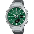 Chronograph CASIO EDIFICE, silber (grün, edelstahlfarben), Armbanduhren, Herren, Quarzuhr, Armbanduhr, Herrenuhr, Edelstahlarmband, analog, digital