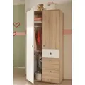 Kleiderschrank WIKI 2-türig Schrank Kinderzimmer Jugendzimmer Sonoma Weiß