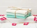 Solwang Wischtuch NATUR BLAU AQUA KOMBI gestrickt 3er Set Küchentuch Spültuch