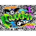 Fototapete Football Graffiti Multicolor