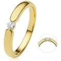 ONE ELEMENT Diamantring 0.13 ct Diamant Brillant Spannfassung Ring, aus 585 Gelbgold – perfekt als Geschenk zum Jahrestag oder Geburtstag goldfarben 56