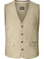Jan Vanderstorm Herren Weste Torell in Jeans-Optik, Freizeitweste aus reiner Baumwolle, Anzugweste im Denim-Look für Männer, große Größen L-7XL Beige, 56