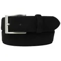 BELTINGER Ledergürtel Gürtel aus Veloursleder 3,5 cm - Weicher Velour-Ledergürtel für Herren (1-St) schwarz|silberfarben 100 cm (Gesamtlänge 115 cm)