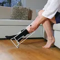 Anziehhilfe Kompressionsstrümpfe Gepolsterte Griffe Metall Weiß Höhe 36,2 cm