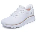 Skechers Damen Bobs Squad Chaos Current MuseSneaker, Weißgold-Textil, 36.5 EU