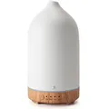 Recalma Keramik Aroma Diffuser Weiß 2-in-1 Luftbefeuchter Ultraleise LED Licht Timer 120ml Ätherische Öle Diffusor