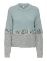 ONLY Damen Onlmaine Life Ls Sequin Block O-Neck KNT, Arona, Small