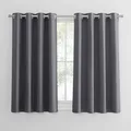 Blickdichte Gardinen Wohnzimmer Kurz Fenster H 145 x B 140 cm Grau, Thermo Vo...
