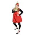 Kostüm Damen Erdbeere Plüsch 2-tlg OneSize Früchte Verkleidung Fasching Karneval