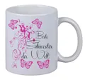 Kaffee Tasse "Beste Schwester Floral" Geburtstag Geschenk Überraschung Butterfly