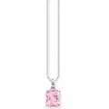 Kette mit Anhänger THOMAS SABO "pinker Stein, weißer Stein, KE1964-051-14-L45V, KE1964-051-9-L45V" Gr. 45, bunt (silberfarben, pink), Halsketten, Damen, 45, Silber 925 (Sterlingsilber), mit Zirkonia (synth.)