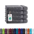 Class Home Collection Frottee Handtücher 50x100 cm – 4er Set Handtuch – Besonders weiche & saugfähige Handtücher aus 100% Baumwolle mit Aufhänger – Anthrazit
