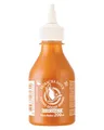 FLYING GOOSE Sriracha Chilisauce, mit Kokosnuss, scharf, weiße Kappe, scharfe Würzsauce aus Thailand, 1 x 200 ml