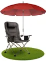 STYNGARD Stuhl Sonnenschirm für Liegestuhl mit UV Schutz 50+ / 120 cm Kuppelmaß mit Überhang - Klemmschirm Campingstuhl - Schirm für Stuhl mit Universal-Klemme Modell SAN FRANCISCO