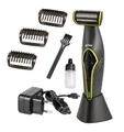 Prinz Body-Trimmer PZ-BT1 – Herren-Körperrasierer schwarz – wasserdicht (IPX5), 3 Aufsteckkämme (3/5/7 mm), 60 Min Akku, hautschonend, mit Ladestation