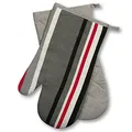 Ofenhandschuhe Kitchen, gestreift, grau, 1 Paar, PSA-Kategorie II bis 250°C hitzebeständig, geprüftes und zertifiziertes Produkt
