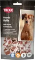 TRIXIE Hundeleckerli PREMIO Hunde-Chicken Rolls 75g - Premium Leckerlis für Hunde glutenfrei - ohne Getreide & Zucker, schmackhafte Belohnung für Training & Zuhause - 31535